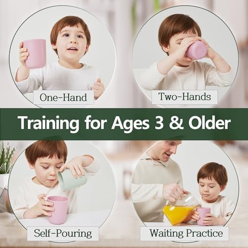 Dulce Worlds SUGARCANE Kids Cup 10 oz - 5 Pack Gray Pink 1