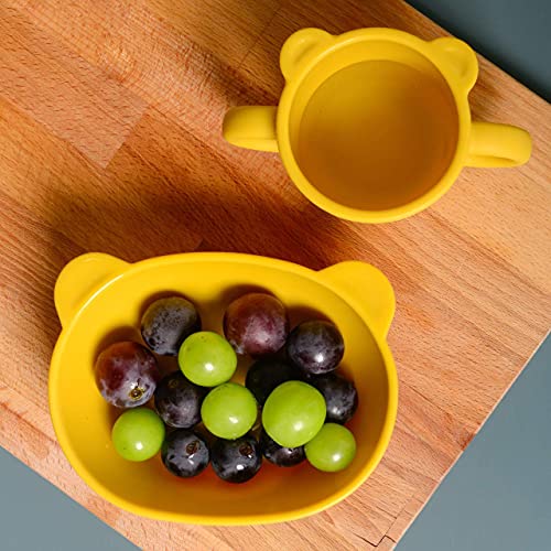 Blue Ginkgo Silicone Bear Bowls - Dishwasher Safe for Baby and Toddlers