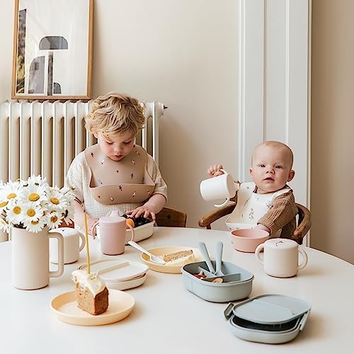 Mushie Round Dinnerware Plates for Kids Set of 2 Soft Lilac