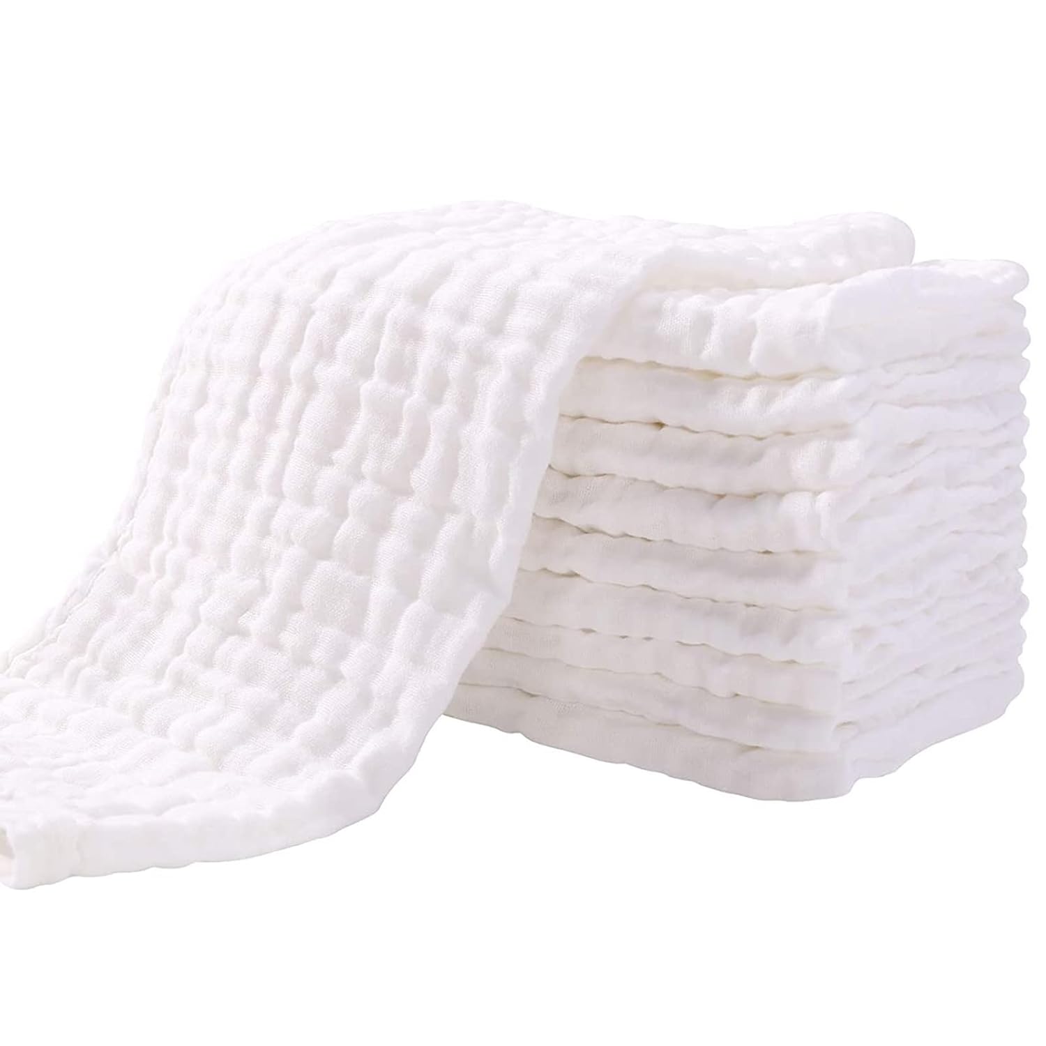 Yoofoss 10 Pack Organic Muslin Burp Cloths 20X10
