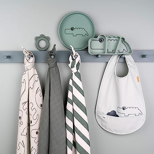 Done by Deer Crocodile Snack Plate - Suction BPA-Free Durable 1