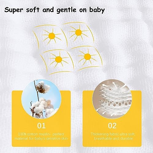 Lovely Care 12 Pack Muslin Burp Cloths 20x10 Inch