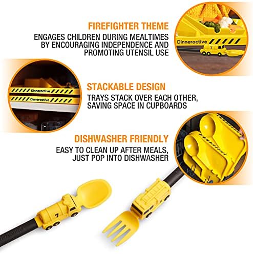 Dinneractive Kids Firefighter 3PC Dinnerware Set
