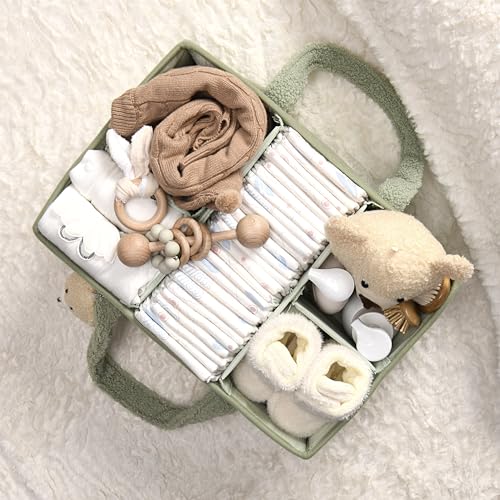 PeraBella Diaper Caddy Organizer with Teddy Bear Charm