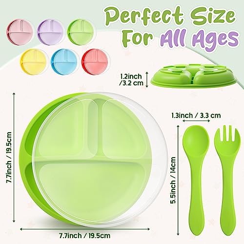 Meanplan 6 Pack Suction Plates for Toddlers