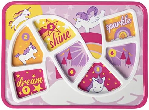 GSM Brands Rainbow Unicorn Toddler Plate