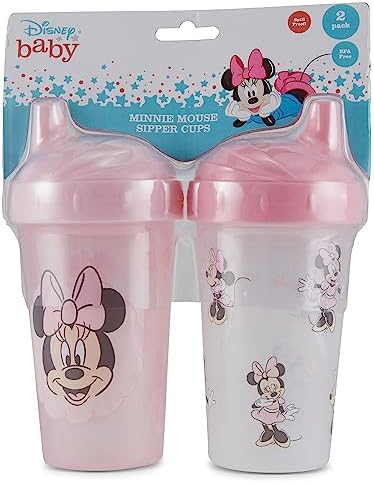 Disney Toddler Sippy Cups with Minnie Mouse Design Pack of Two