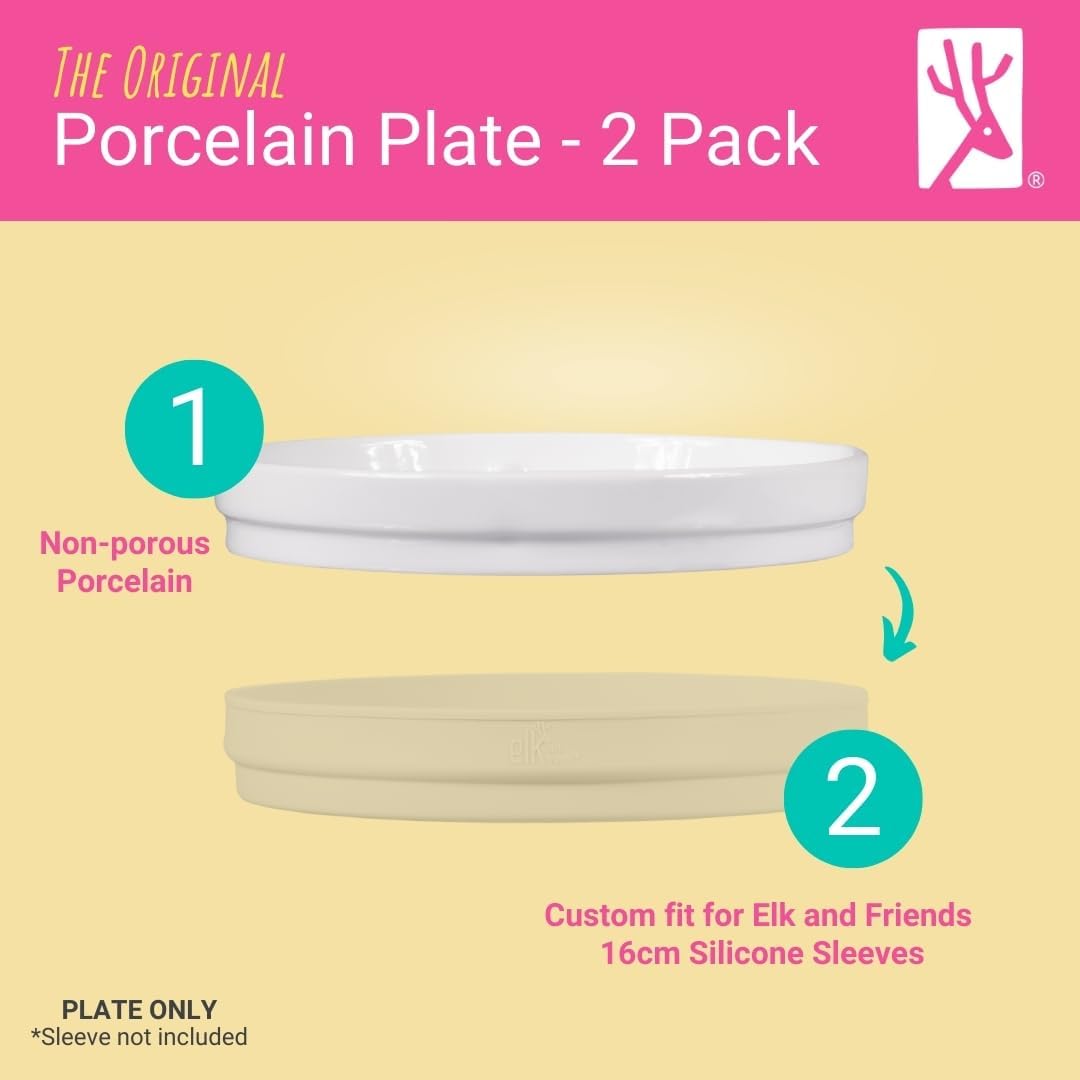 Elk and Friends Porcelain Divided Plates 2 Pack