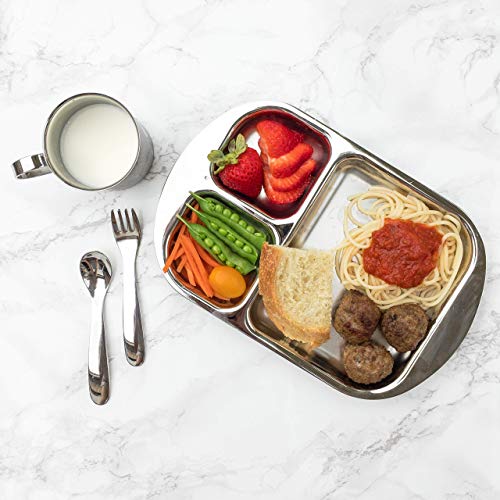 Kiddobloom Childrens Stainless Steel Dinnerware Set