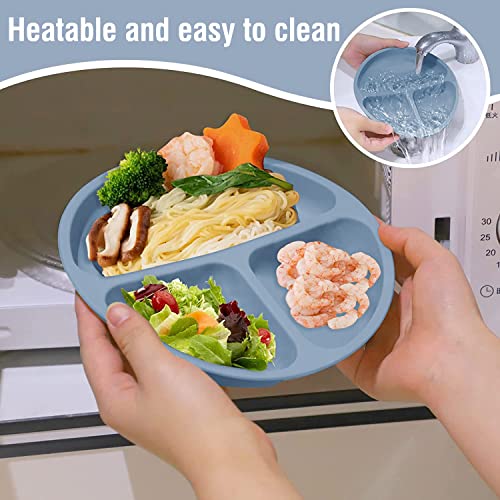 Mrkyy Silicone Baby Feeding Set with Divided Plate and Sippy Cup 1