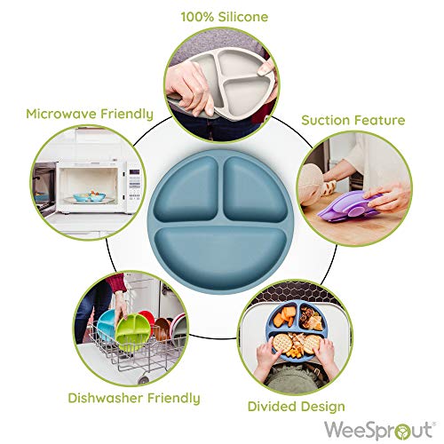 WeeSprout Suction Plates - 3 Pack Picky Eater Friendly