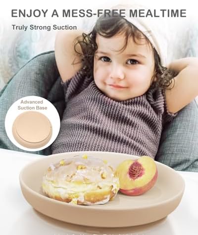 Onyucean Classic Suction Plates for Kids 3-Pack BPA Free