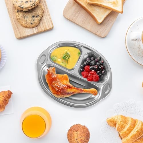 Mrs Chou Stainless Steel Suction Plates for Babies and Toddlers