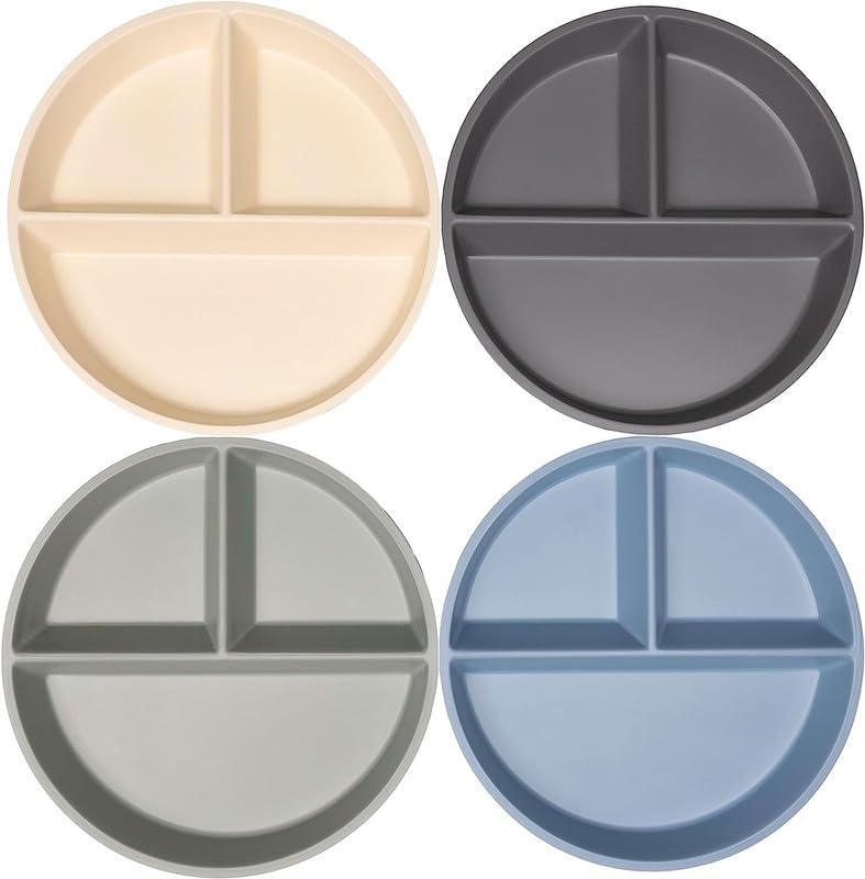 WeeSprout Set of 4 Bamboo Plates for Kids