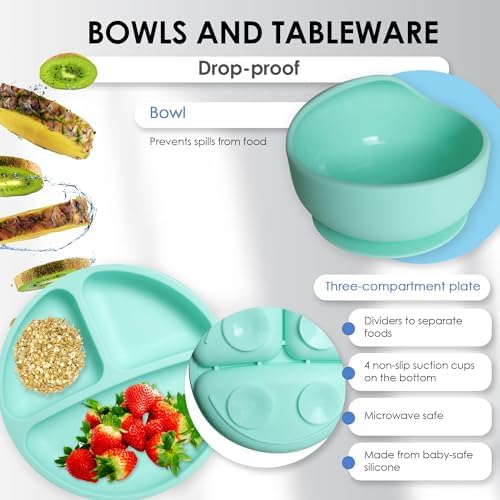 Bluet B 11pcs Silicone Baby Feeding Set - Green