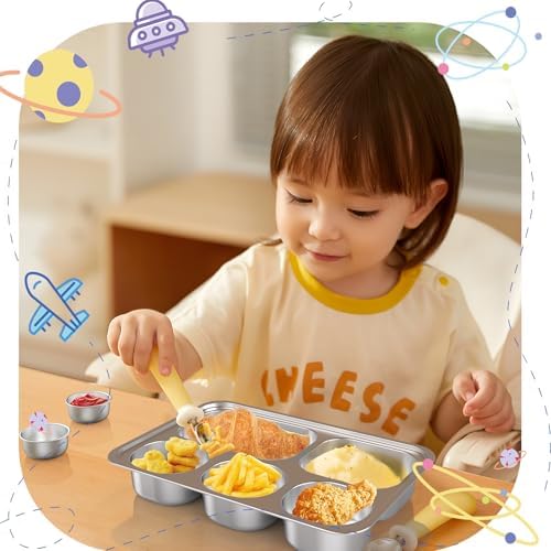 Bakpoco Stainless Steel Divided Plate 2 Pack 5 Sections
