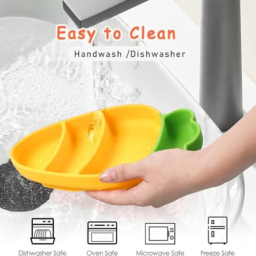 Suction Plates for Babies Toddlers BPA Free Microwave Safe Cute Carrot Design