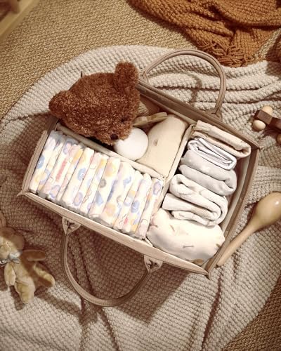 Blissful Diary Baby Diaper Caddy Organizer Mocha Brown