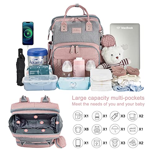 JOLLITO Diaper Bag Backpack with Changing Station