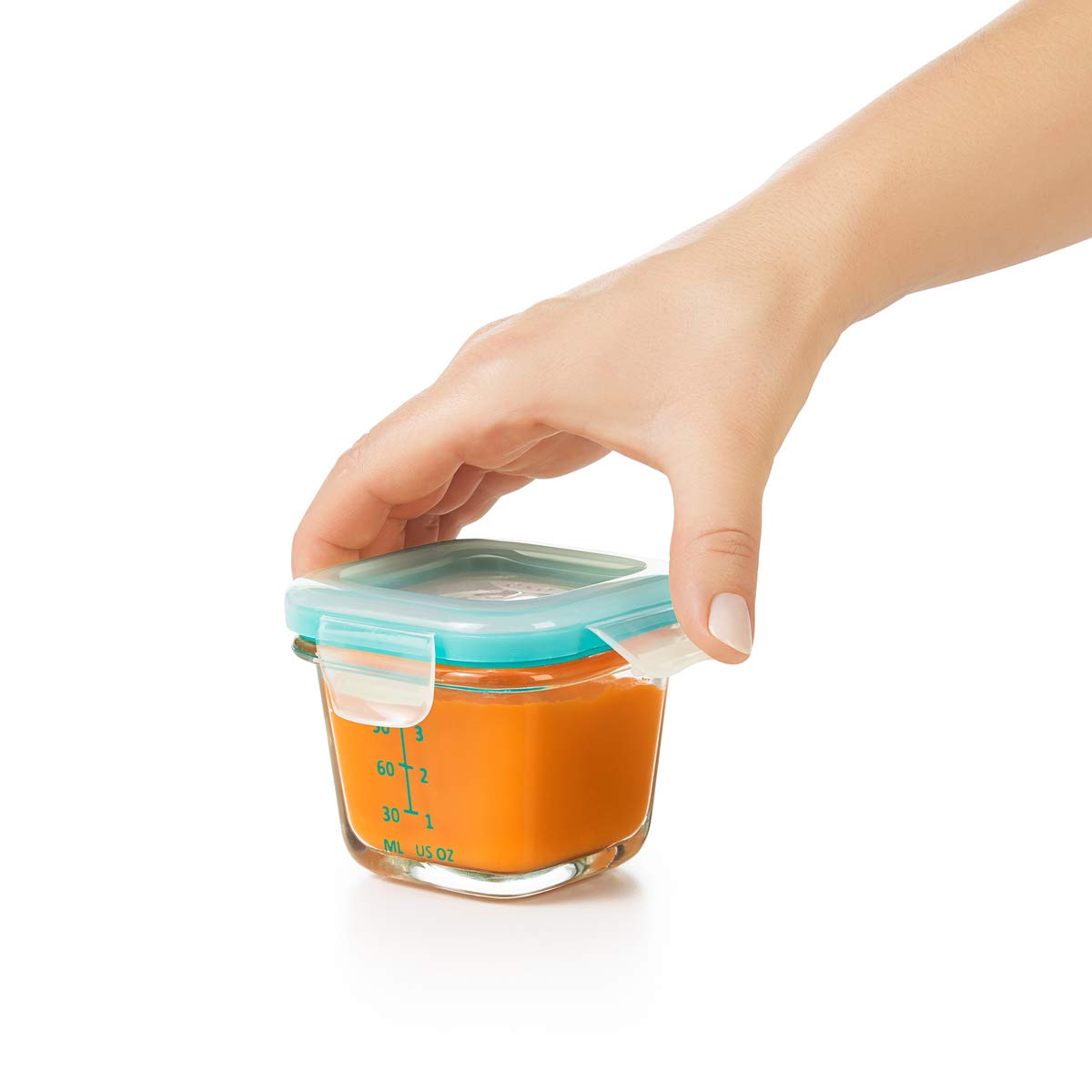 OXO Tot 4oz Glass Food Storage Containers Teal
