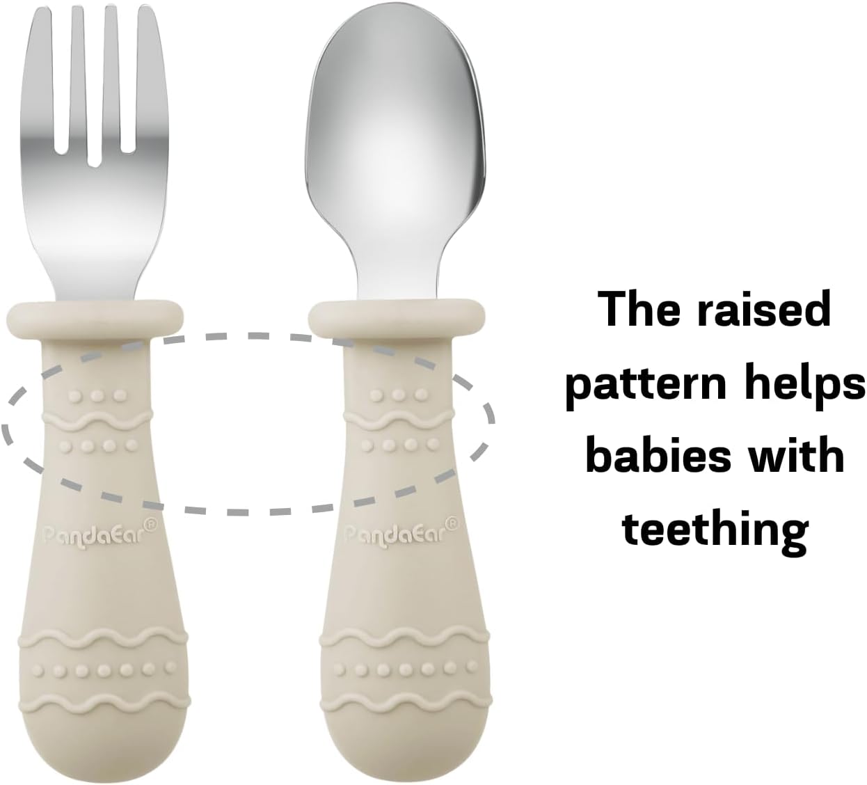 PandaEar Baby Feeding Set 2 Pack Silicone Stainless Steel 1