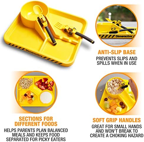 Construction Themed Toddler Plate Set - 3 Piece