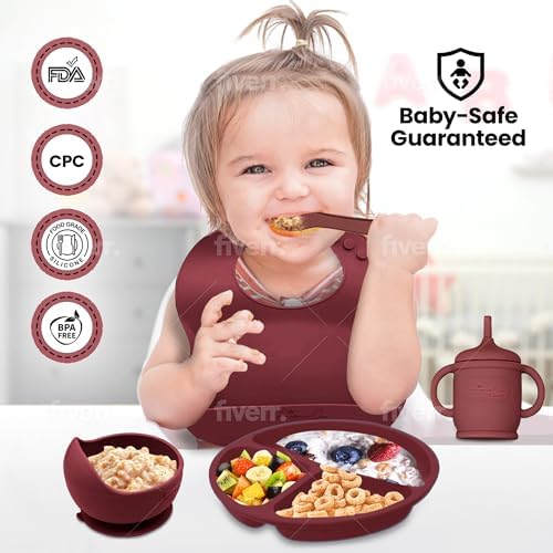 LimeOr Silicone Baby Feeding Set - BPA-Free 6-12 Months