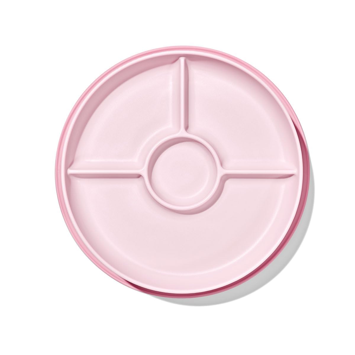 OXO Tot Stick and Stay Suction Divided Plate - Blossom 1