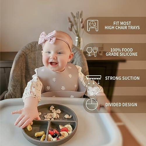 Moonkie Suction Plates for Baby 3 Pack