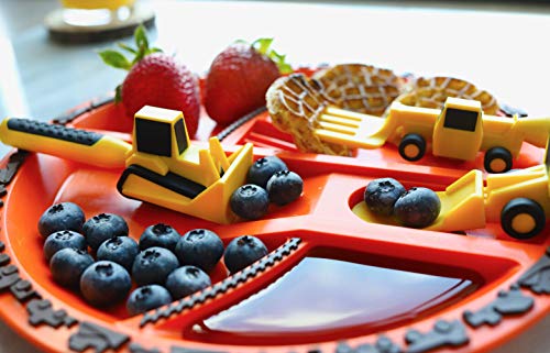 Constructive Eating Plate Utensils Set for Toddlers Ages 1-3