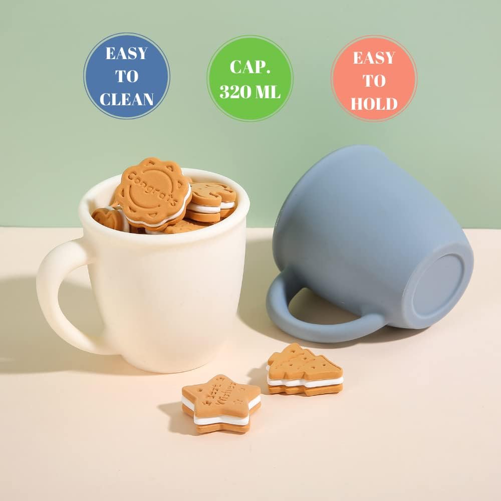 Vemolea 2 Pack Silicone Training Cups for Baby and Kids