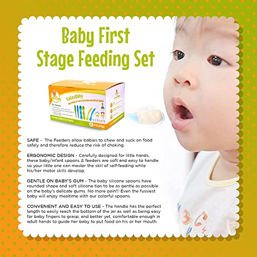 KAILEXBABY Baby Food Feeder with 18pcs Silicone Spoons