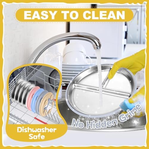 OVV Stainless Steel Toddler Plates 2 Pack 9 Inch