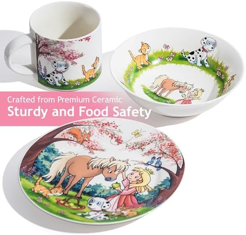 MIAMIO Set of 3 Kids Dinnerware Set - Princess Design