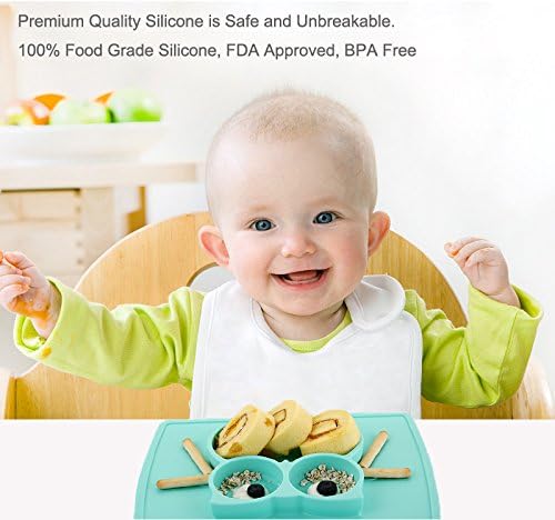 Linowos Silicone Divided Toddler Plates for Baby Meals
