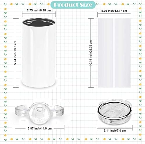 Wzaytia 12 Oz Sublimation Sippy Cup 6 Pack
