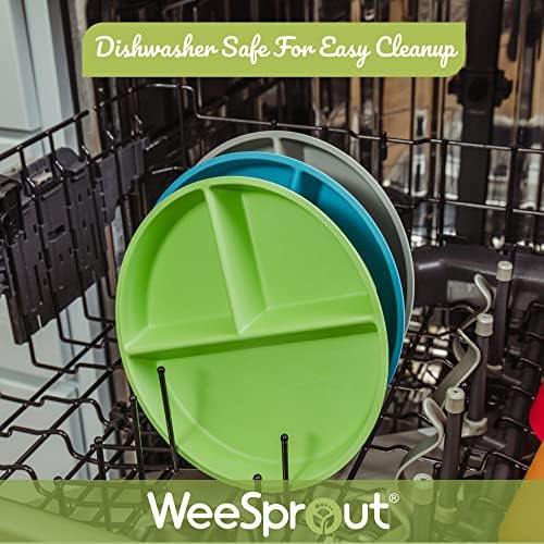 WeeSprout Set of 4 Bamboo Plates for Kids