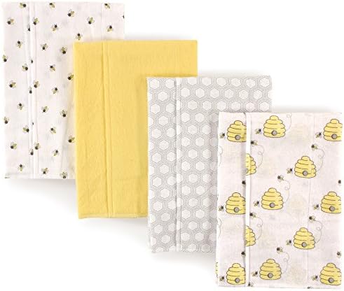 Hudson Baby Unisex Flannel Burp Cloths Set Bee