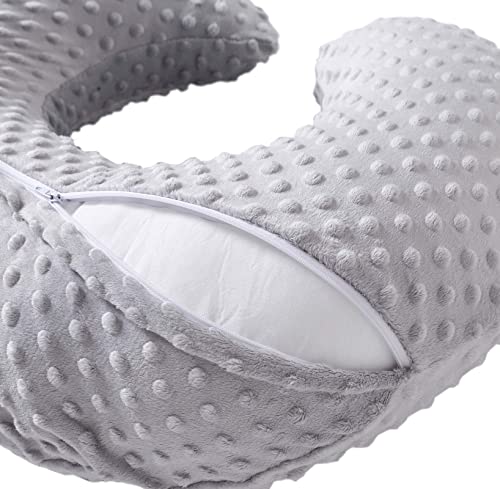 QUENESS Nursing Pillow with Soft Cover Tummy Time Bottle Feeding Support