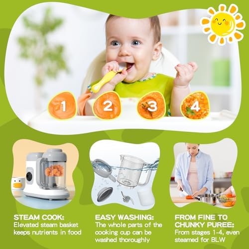 Duede Baby Food Maker One Button Control Steamer Puree Blender