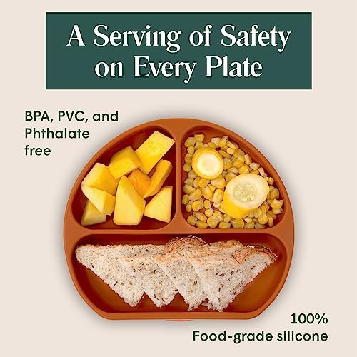 Simka Rose BPA Free Silicone Baby Plates for Self Feeding