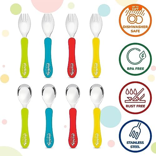 Toddler Silverware Set of 8 - BPA Free Dishwasher Safe