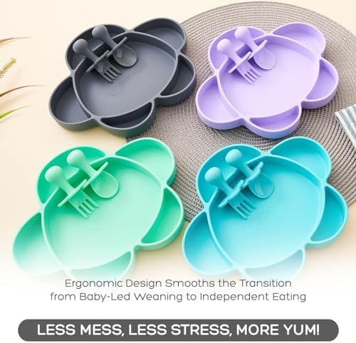 Grabease Silicone Suction Plate for Baby Toddler Self-Feeding