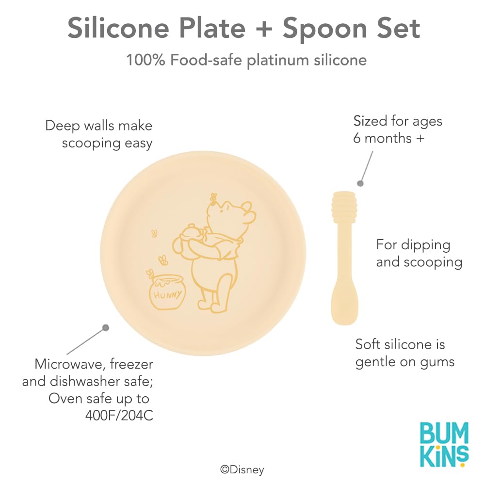 Bumkins Disney Winnie the Pooh Plate and Spoon Set