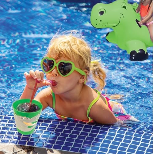 Lilys Home 3D Hippo Tumbler - 10oz BPA-Free Durable 2-Pack Grey