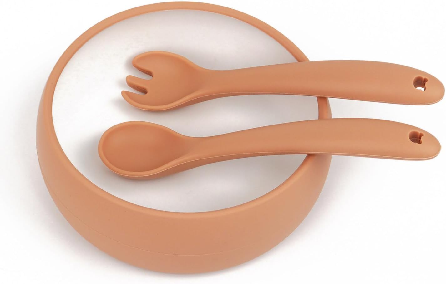 8PCS Silicone Baby Plates Utensils Set for Toddlers 1-3