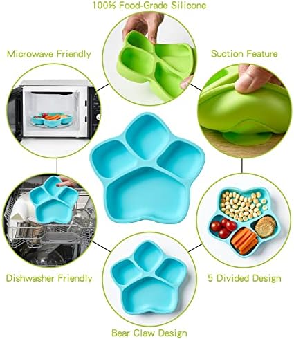 HEYTUYA 4 Pack Suction Plates for Baby and Toddler