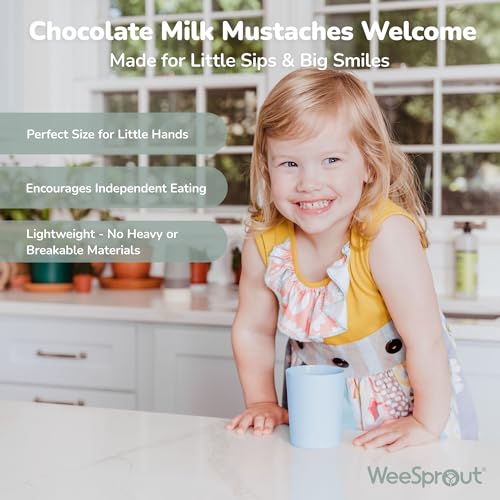 WeeSprout Bamboo Toddler Cups - 4 Pack 10 oz