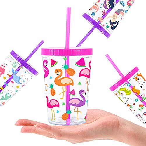 Home Tune 16oz Kids Tumbler 4 Pack - BPA Free Spill-Proof 1