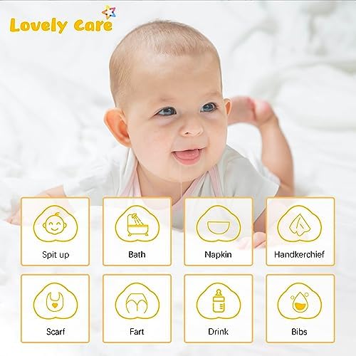 12 Pack Muslin Burp Cloths - 20x10 Extra Soft Brown